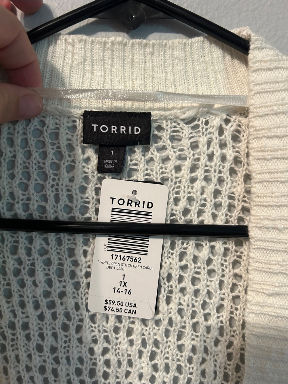 torrid Cream Open-Front Knit Cardigan - Picture 2 of 3